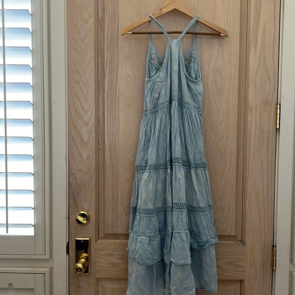 Anthropologie: Light blue boho maxi dress; size small - Picture 5 of 7